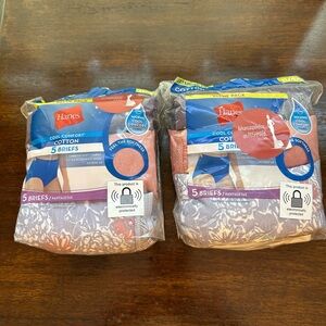 Hanes Women’s 12 5XL Cotton Briefs Two 5 Packs, 10 Total panties Assorted Colors